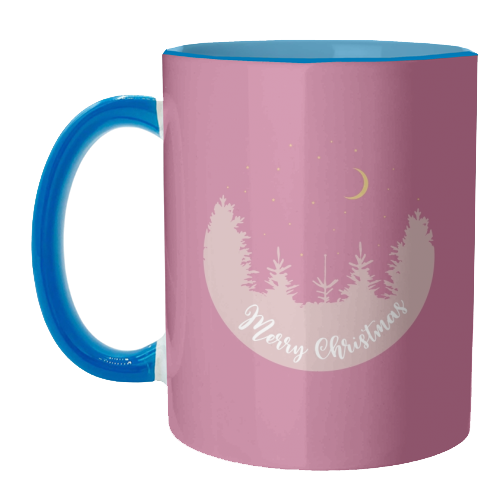 Merry Christmas forest (pink) - unique mug by Cheryl Boland