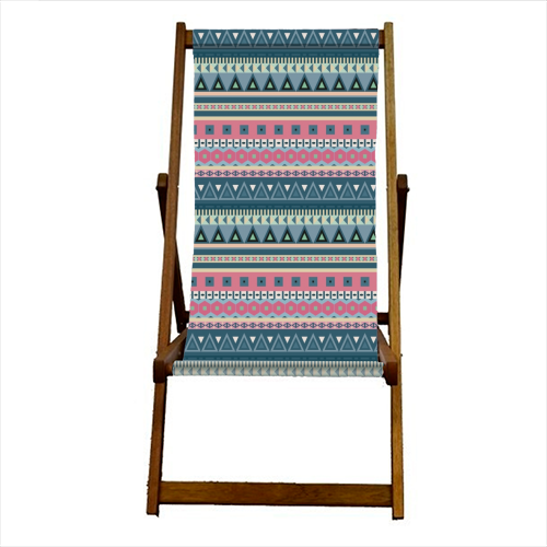 Aztec - canvas deck chair by Cheryl Boland
