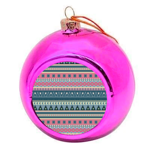 Aztec - colourful christmas bauble by Cheryl Boland
