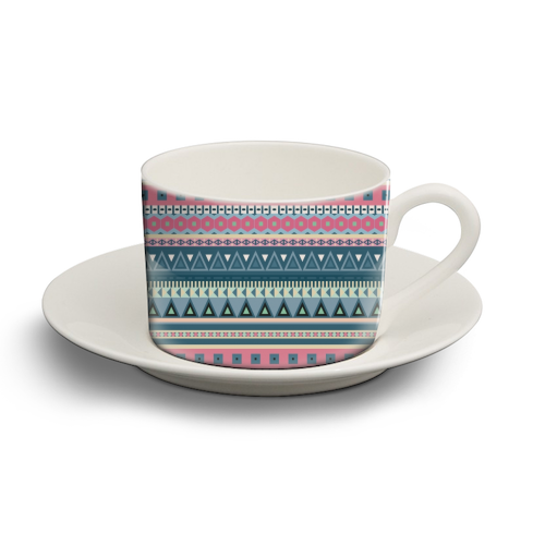 Aztec - personalised cup and saucer by Cheryl Boland