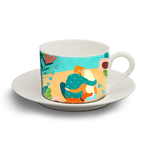 Ewe mean the world to me - personalised cup and saucer by Uma Prabhakar Gokhale