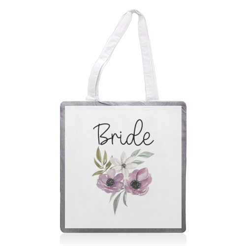 Bride watercolour floral - printed tote bag by Cheryl Boland