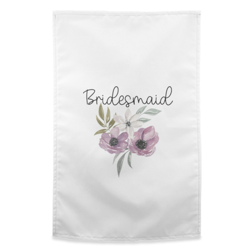 Bridesmaid watercolour floral - funny tea towel by Cheryl Boland