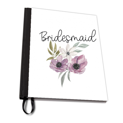 Bridesmaid watercolour floral - personalised A4, A5, A6 notebook by Cheryl Boland