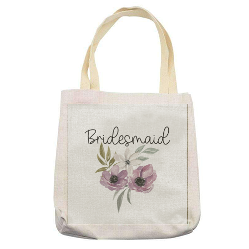 Bridesmaid watercolour floral - printed tote bag by Cheryl Boland
