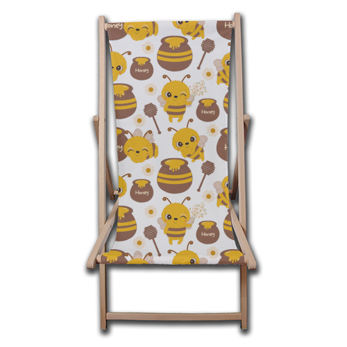 cute honey bees - canvas deck chair by haris kavalla