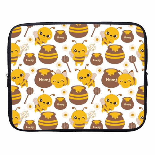 cute honey bees - designer laptop sleeve by haris kavalla