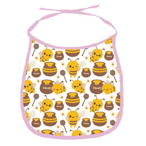 cute honey bees - funny baby bib by haris kavalla