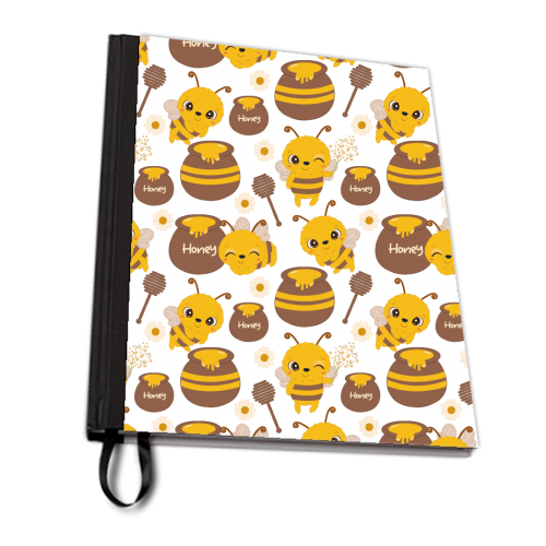 cute honey bees - personalised A4, A5, A6 notebook by haris kavalla