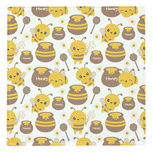 cute honey bees - personalised beer coaster by haris kavalla