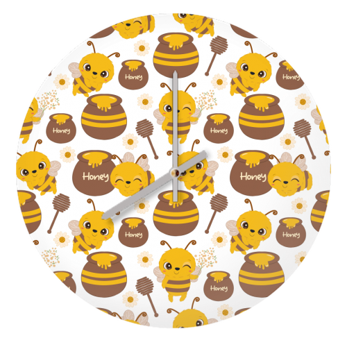 cute honey bees - quirky wall clock by haris kavalla