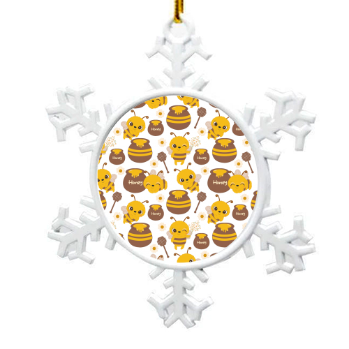 cute honey bees - snowflake decoration by haris kavalla