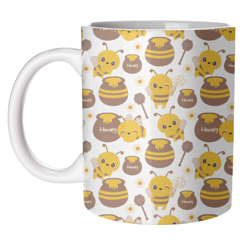 cute honey bees - unique mug by haris kavalla
