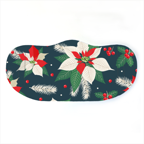 poinsettia flowers - face cover mask by haris kavalla