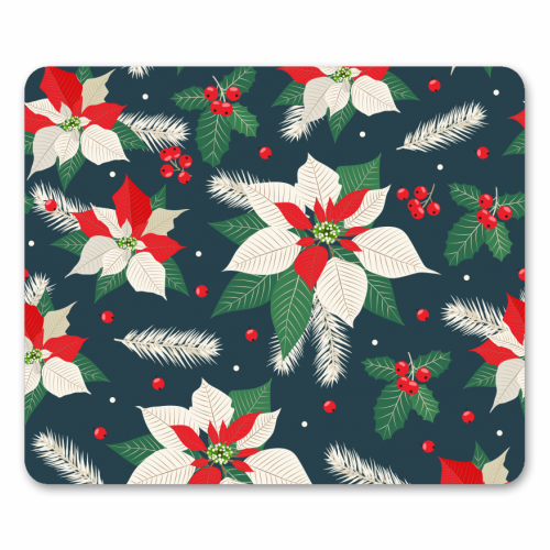 poinsettia flowers - funny mouse mat by haris kavalla