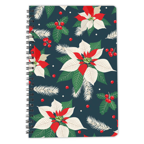 poinsettia flowers - personalised A4, A5, A6 notebook by haris kavalla