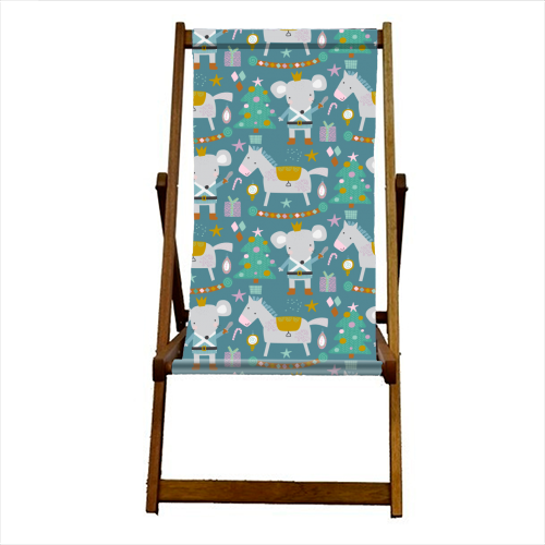 adorable christmas pattern for kids - canvas deck chair by haris kavalla