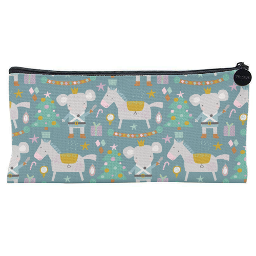 adorable christmas pattern for kids - flat pencil case by haris kavalla