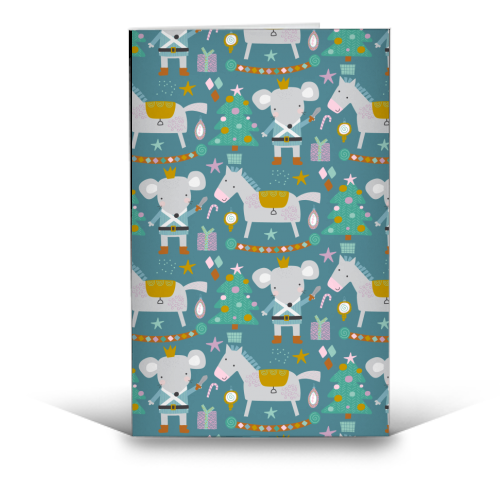 adorable christmas pattern for kids - funny greeting card by haris kavalla