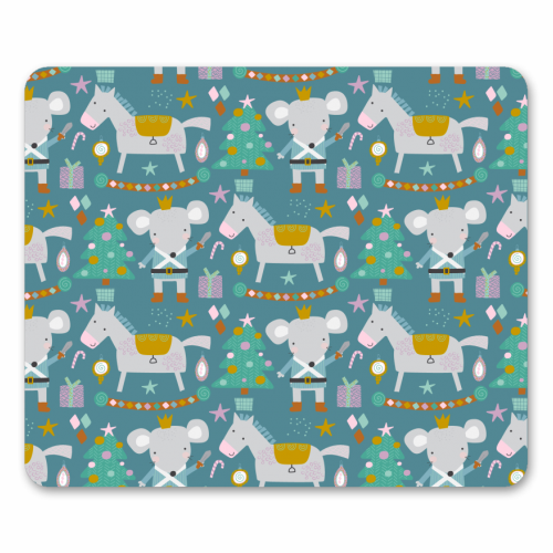 adorable christmas pattern for kids - funny mouse mat by haris kavalla