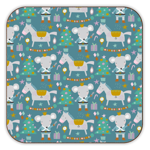 adorable christmas pattern for kids - personalised beer coaster by haris kavalla
