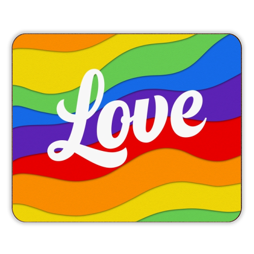 Pride rainbow love print - designer placemat by The Girl Next Draw