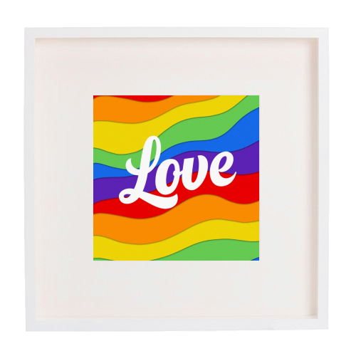 Pride rainbow love print - framed poster print by The Girl Next Draw