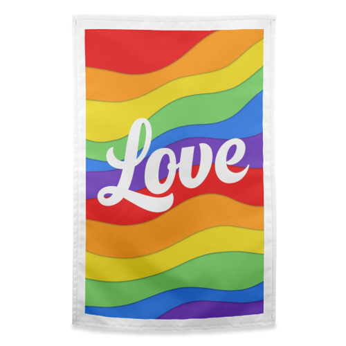 Pride rainbow love print - funny tea towel by The Girl Next Draw