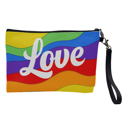Pride rainbow love print - pretty makeup bag by The Girl Next Draw