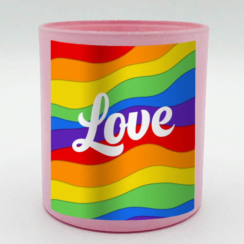 Pride rainbow love print - scented candle by The Girl Next Draw