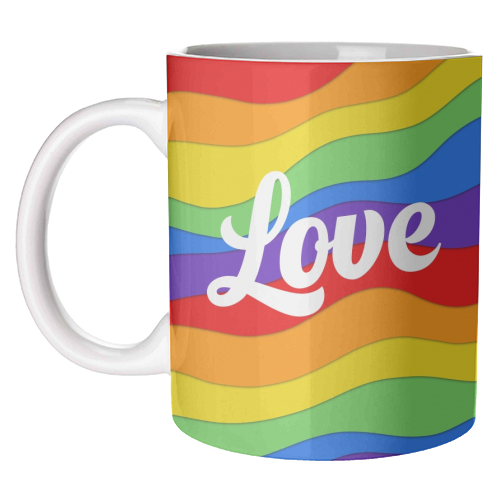 Pride rainbow love print - unique mug by The Girl Next Draw