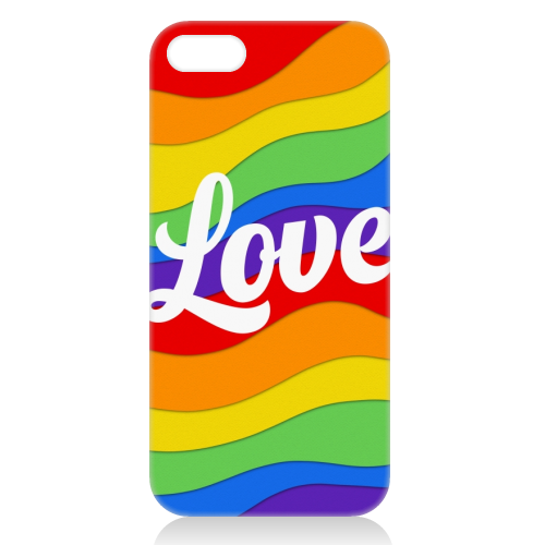 Pride rainbow love print - unique phone case by The Girl Next Draw