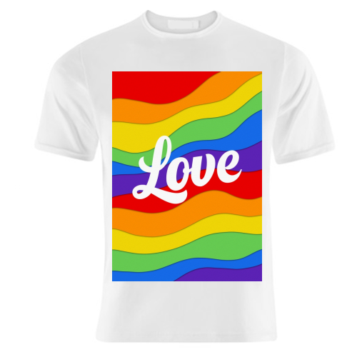 Pride rainbow love print - unique t shirt by The Girl Next Draw