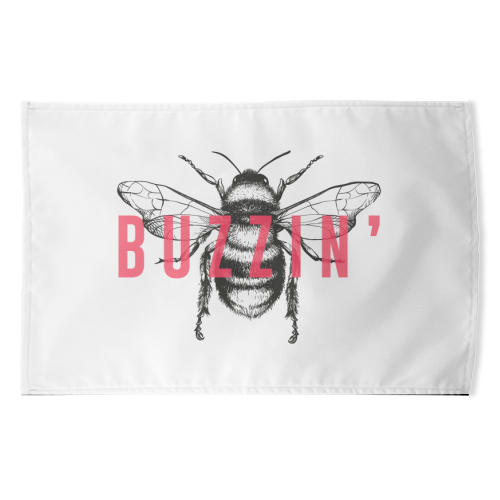 Buzzin - funny tea towel by The 13 Prints