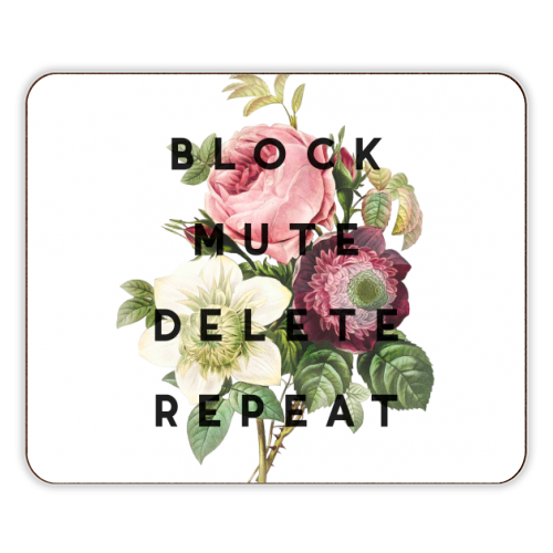Block Mute Delete Repeat - designer placemat by The 13 Prints