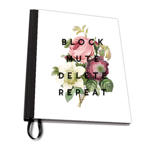 Block Mute Delete Repeat - personalised A4, A5, A6 notebook by The 13 Prints