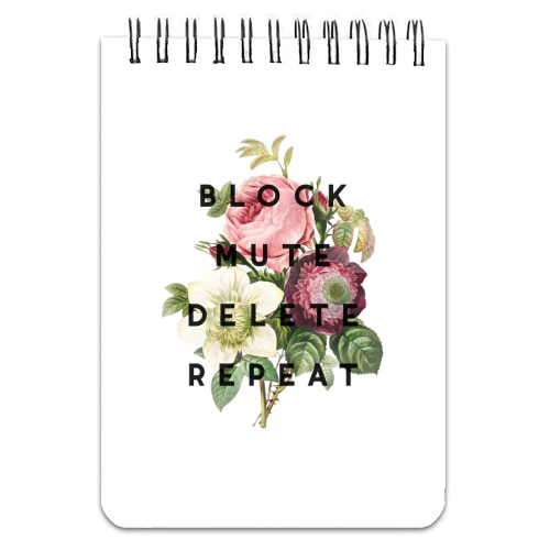 Block Mute Delete Repeat - personalised A4, A5, A6 notebook by The 13 Prints