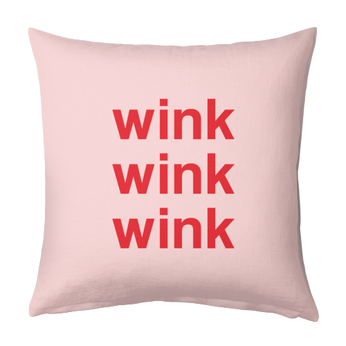 Wink Wink Wink typography print - designed cushion by Emily @KindofSimpleDesigns