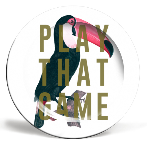 Toucan Play That Game - ceramic dinner plate by The 13 Prints