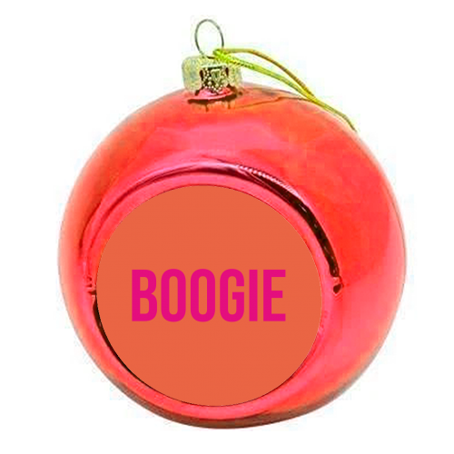 Boogie typography print - colourful christmas bauble by Emily @KindofSimpleDesigns