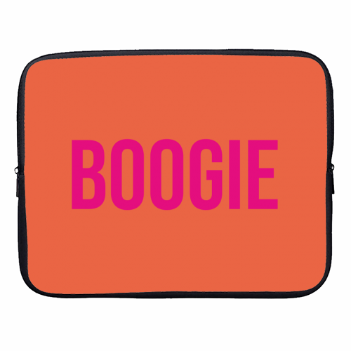 Boogie typography print - designer laptop sleeve by Emily @KindofSimpleDesigns