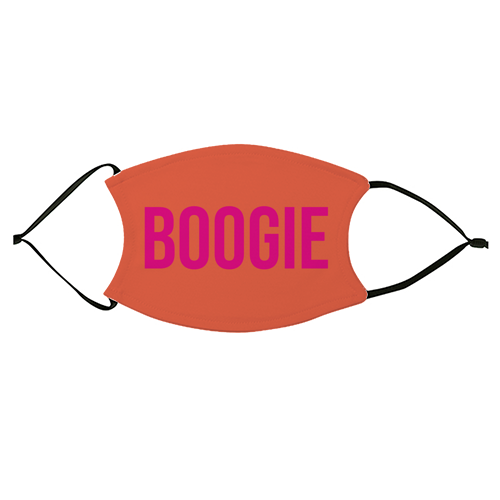 Boogie typography print - face cover mask by Emily @KindofSimpleDesigns