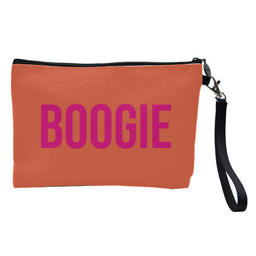 Boogie typography print - pretty makeup bag by Emily @KindofSimpleDesigns