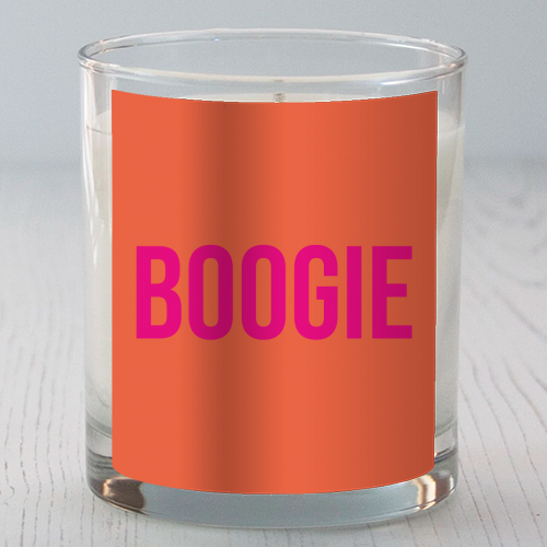 Boogie typography print - scented candle by Emily @KindofSimpleDesigns