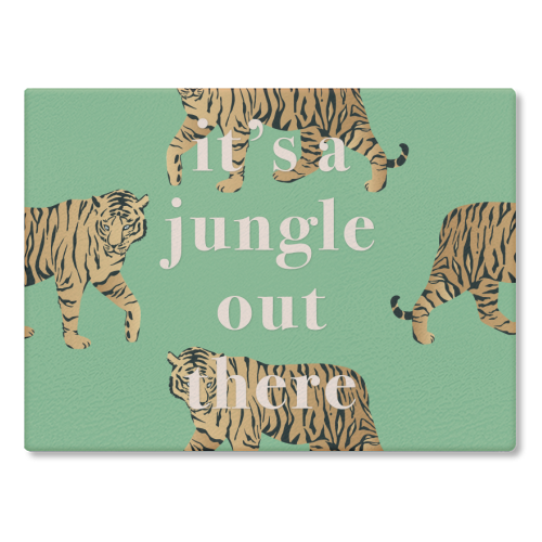 It's A Jungle Out There - glass chopping board by Emily @KindofSimpleDesigns