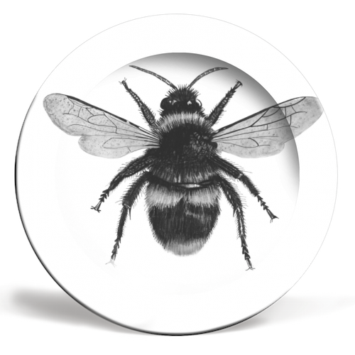Bee - ceramic dinner plate by LIBRA FINE ARTS