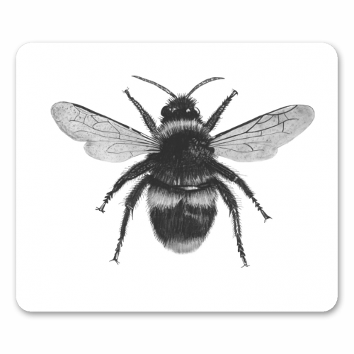 Bee - funny mouse mat by LIBRA FINE ARTS