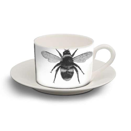 Bee - personalised cup and saucer by LIBRA FINE ARTS