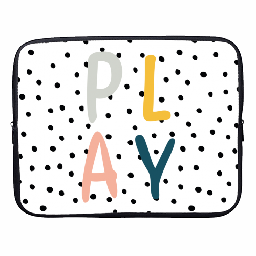 Play Polka Dot Print - designer laptop sleeve by Emily @KindofSimpleDesigns