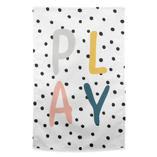 Play Polka Dot Print - funny tea towel by Emily @KindofSimpleDesigns
